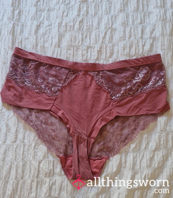 🌸💕 Dusty Rose Lace Granny Panties 💕🌸