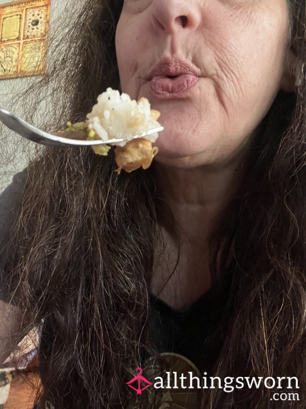 Eating Chicken Stir Fry