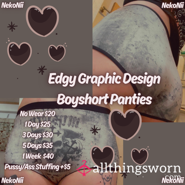 Edgy Graphic Design Boyshort Panties