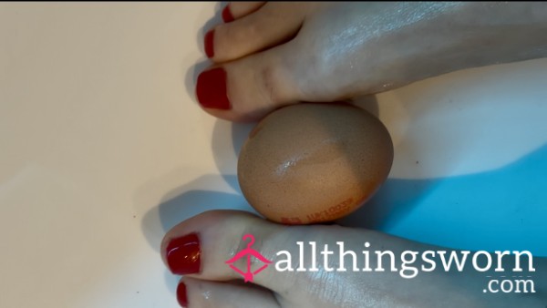 Eggstacy: My Sensual Foot Cracking And Caressing An Egg