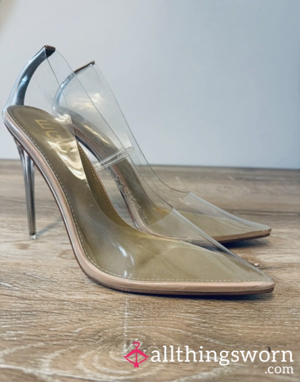 Ego Perspex Nude Heels. So Cool!