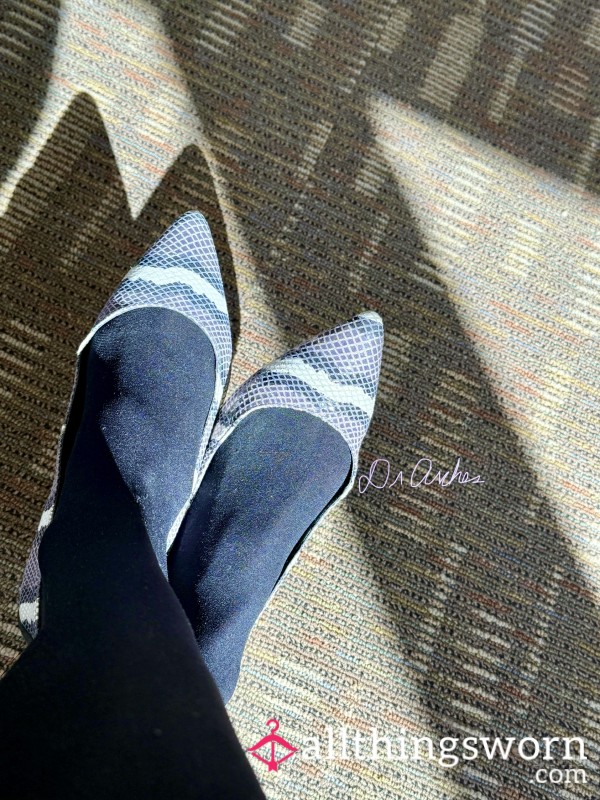 Elegant Purple & Black Snakeskin Flats