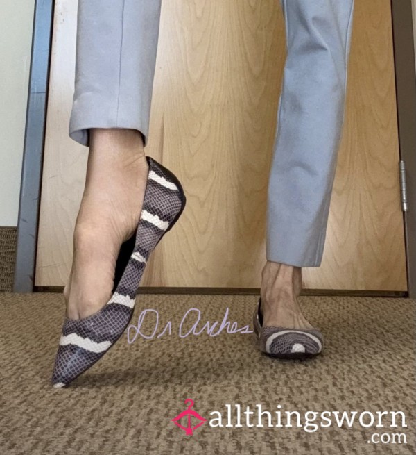 Elegant Purple & Black Snakeskin Flats