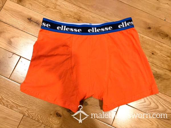 SOLD - Ellesse Orange Boxer Shorts (L) Ready To Be Customised For You!