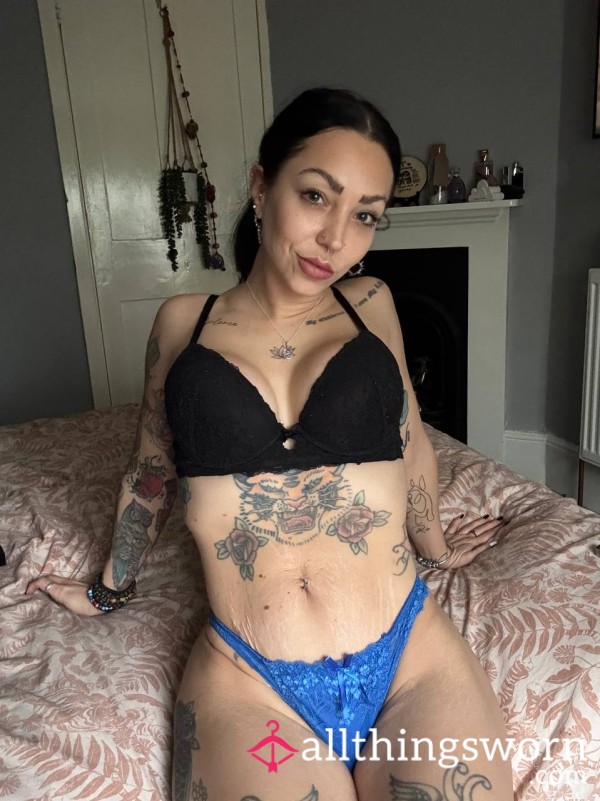 Em Scented Blue Lace Thong