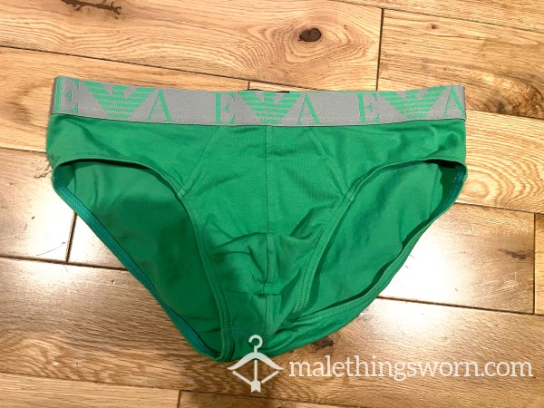 Emporio Armani Green Hip Briefs (M) Ready To Be Customised For You!