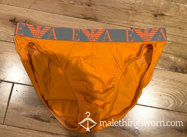 SOLD - Emporio Armani Orange Hip Briefs (M) Ready To Be Customised For You!