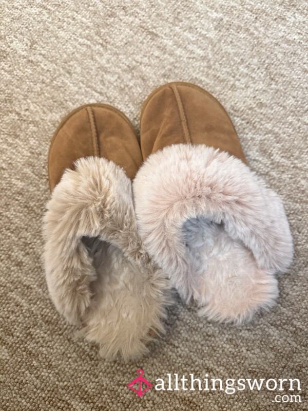 Em’s Worn Fluffy Slippers