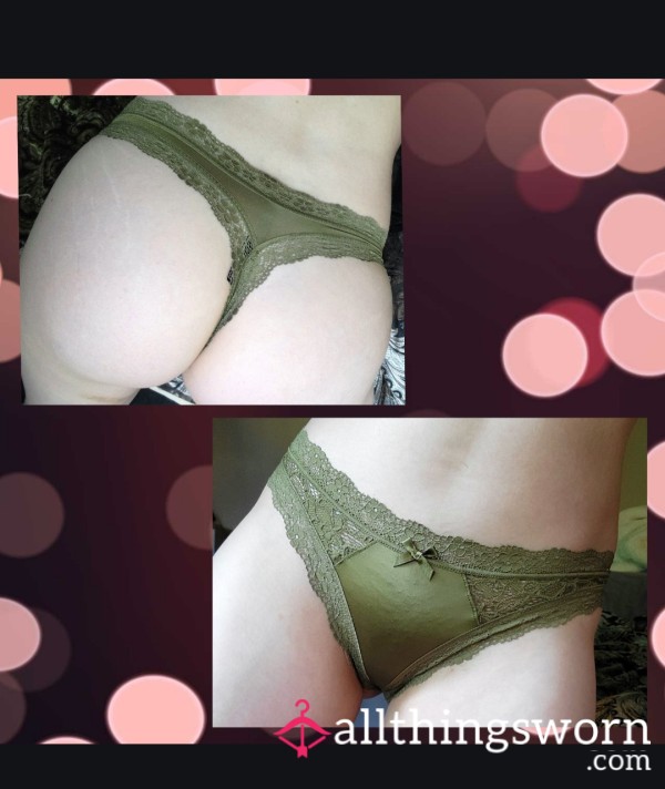 "Envy In Green" – Silky Victoria’s Secret Thong (Worn)