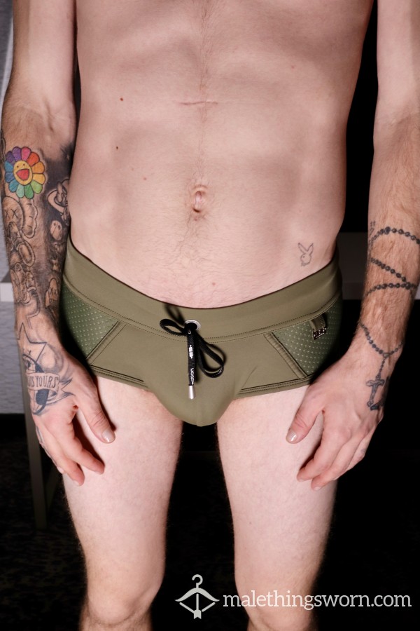 ES Collection Kaki Cla**ic Swim Brief - Size XS