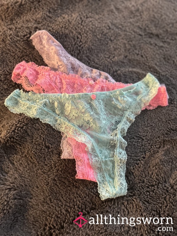 Everyday Lace Thongs – Worn & Ready 💕