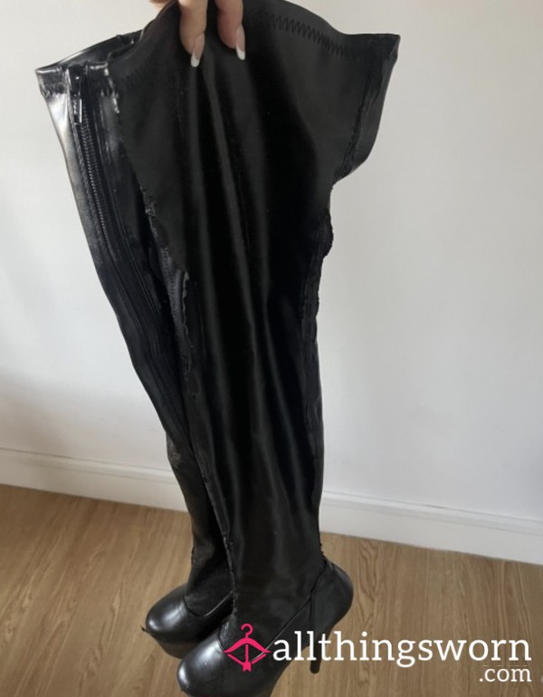 Dominatrix Pleaser Thigh High Boots Size 4