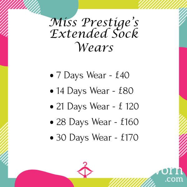 Extended Sock Wears | 7, 14, 21, 28 Or 30 Days | Includes Pics & Clips - Prices Start From £40.00 + P&P