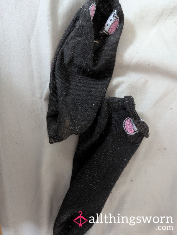 Extra Crusty Black Ankle Socks
