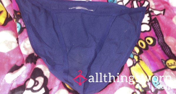 (Extra Large) Dark Blue Navy Triangle Shaped Crotch Cheeky Panties 🤭🎀 (3 Day Wear)