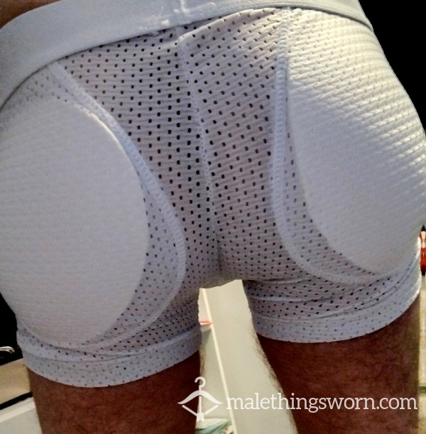 Extra Small And Tight Mesh Booty Enhancing Boxer Briefs White