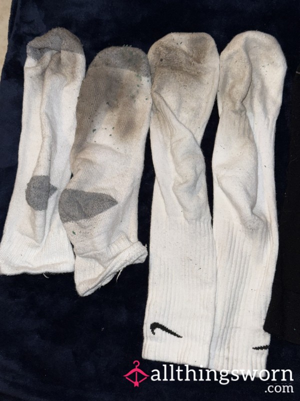 Extra Stinky Soles Used Trainers White Crew Socks Extra Sweaty Gym Socks Well Worn Nike Socks