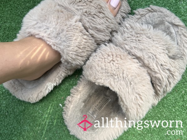 Extra Worn Fluffy Slippers. I Have Worked These To The Ground