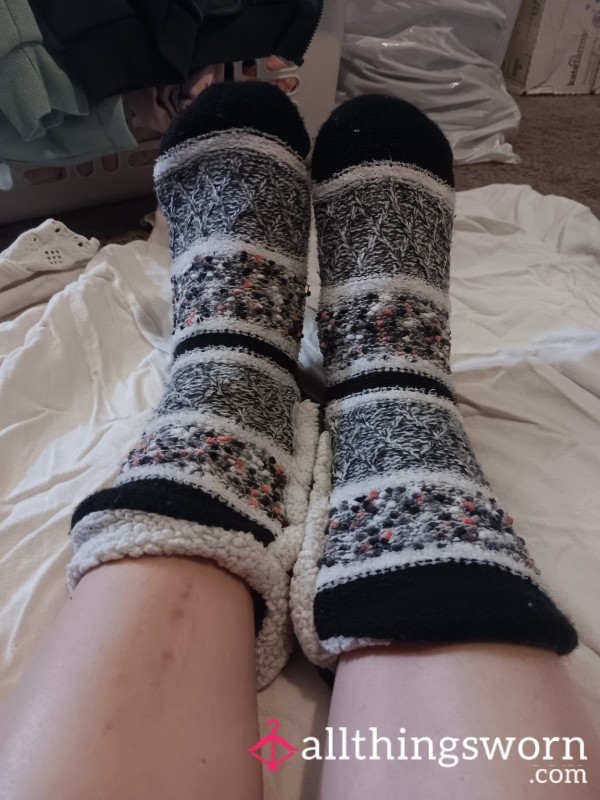 Extra Worn Sherpa-Lined Fuzzy Socks – Soft, Stretched, And Full Of Me