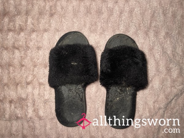 Extremely Dirty Black Slippers