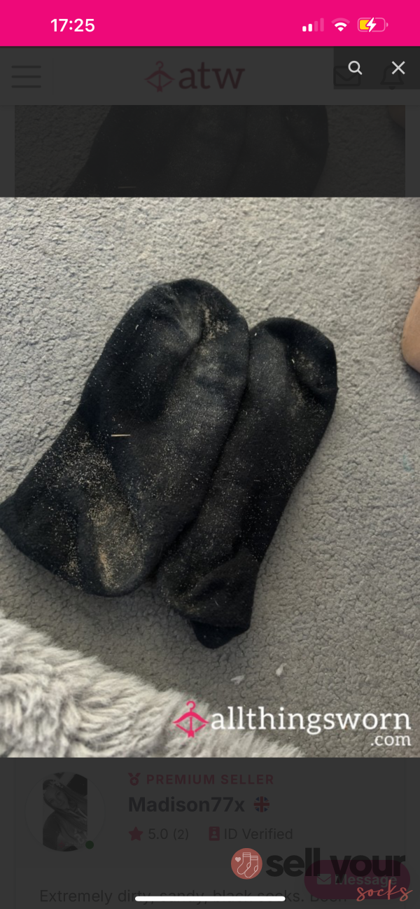 Extremely Dirty Black Trainer Socks