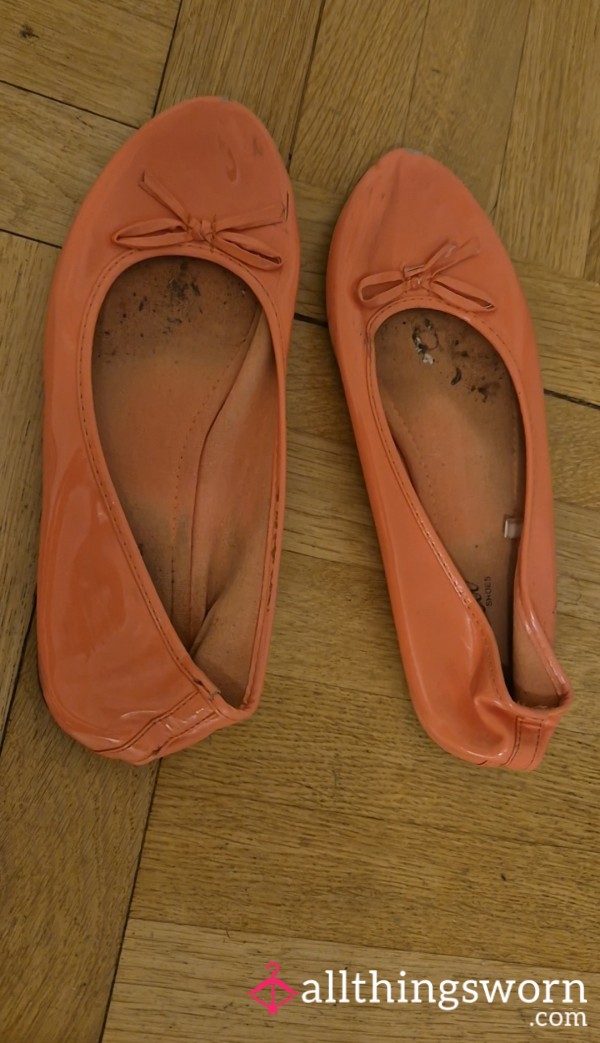 Extremely Smelly Well Worn Ballet Flats - Worn For YEARS !!