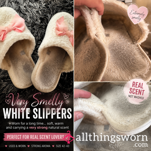 Extremely Smelly White Slippers 👣
