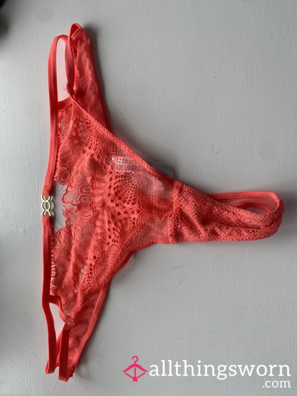 Extremely Sweaty Orange Holiday Thong 💦