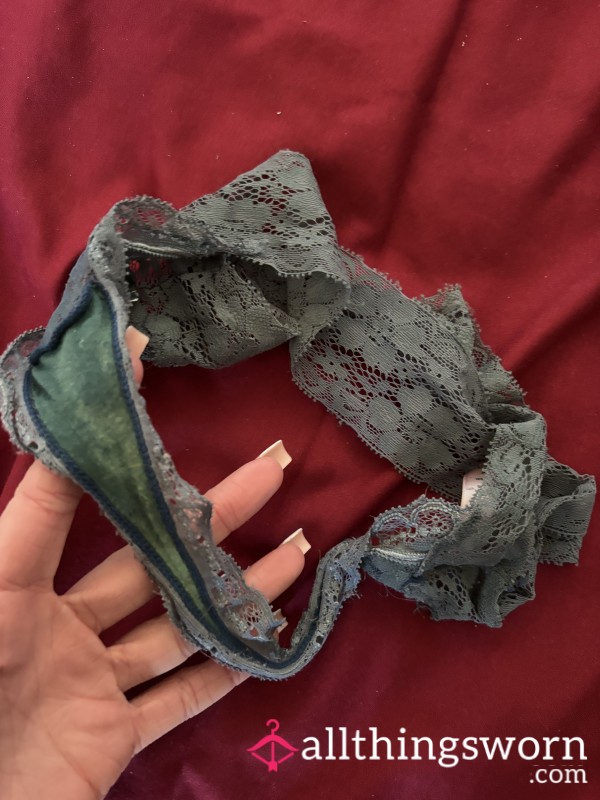 Extremely Well Worn Green Thongs 💦