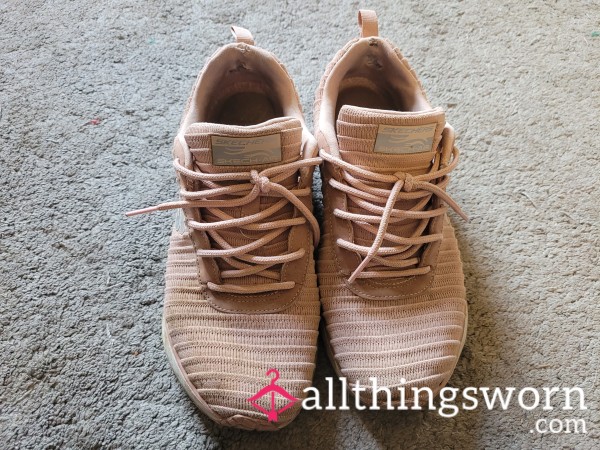 Extremely Well Worn Pink Sketchers.size5. Very Dirty With A Pleasant Smell Of My Feet