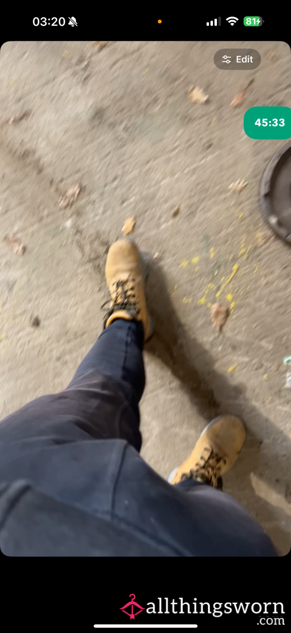 EXTREMELY WELL WORN WORK BOOT, ADDITIONAL FOR PAIR