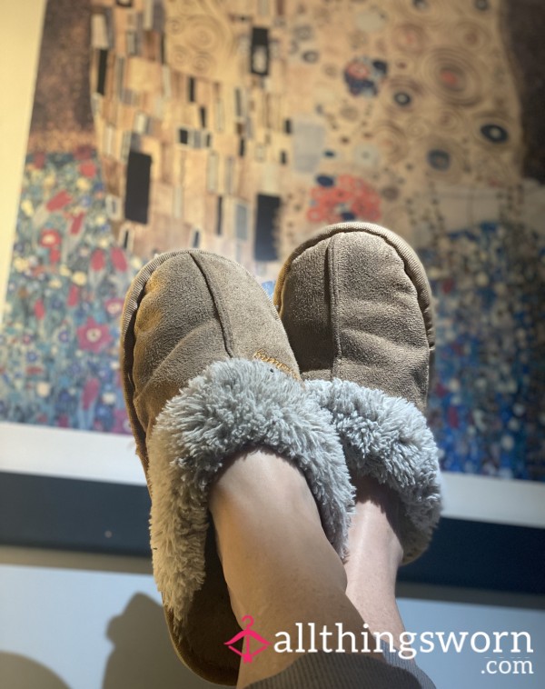 Extremely Worn And Loved Pair Of Slippers