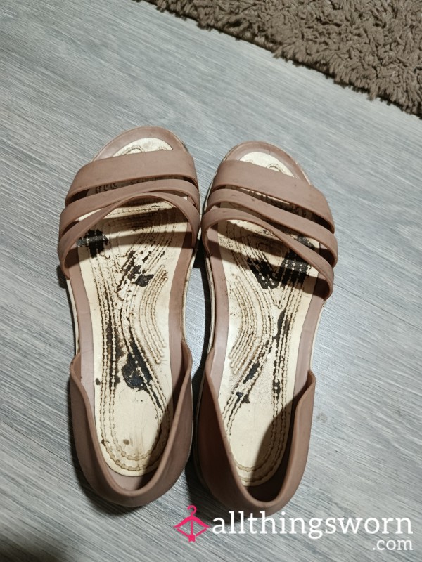 EXTREMELY Worn & Dirty Silicone Sandals