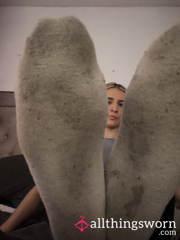 Extremely Worn Fluffy Socks – Soft, Sweaty & Intensely Personal 😌