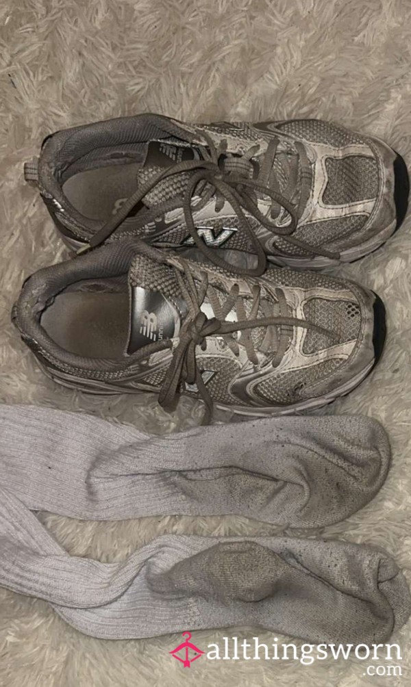 Extremely Worn Gym Sneakers And Sweaty  Gym Socks Combo DEAL 💦👟😼