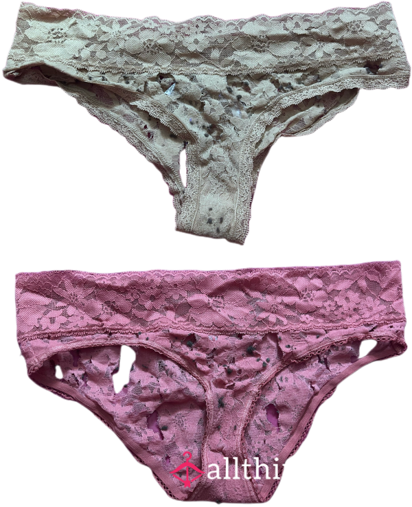 Two For $15 Extremely Worn Lace VS Panties