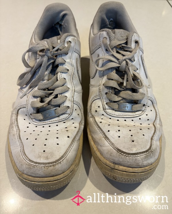 Extremely Worn White AF1’s 💋 Cute Blonde’s 3 Year Old “c*m-Rags” For Your Face 💓