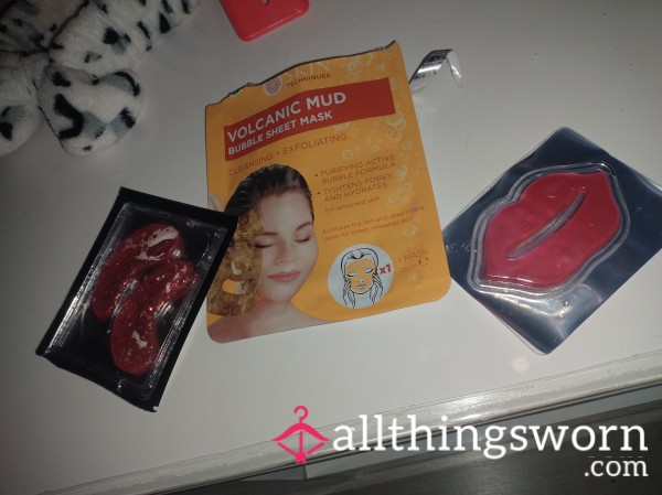 Face Mask Plus Eye And Lip Mask Worn By Me Tonight