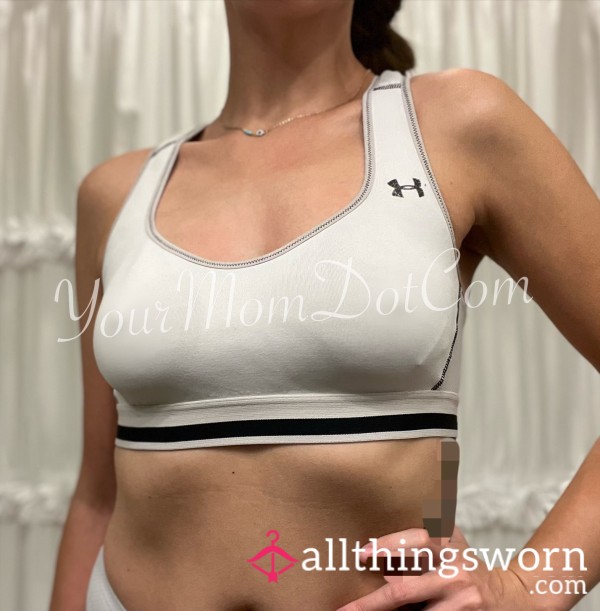 Faded White Under Armour Sports Bra