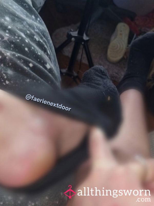 Faerie's Black Anklet Sock/foot Tease