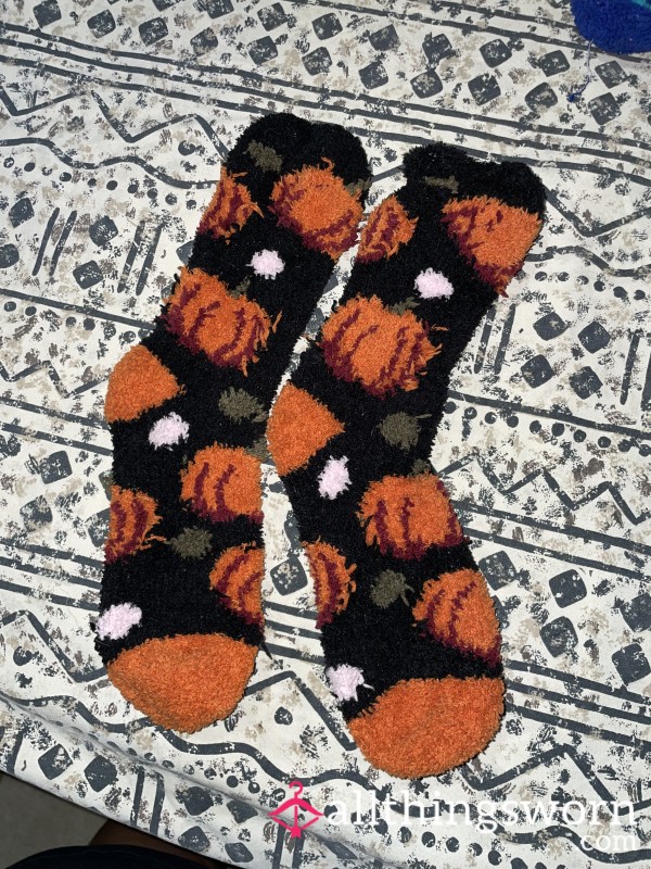Fall Pumpkin Fuzzy Socks🎃🧦