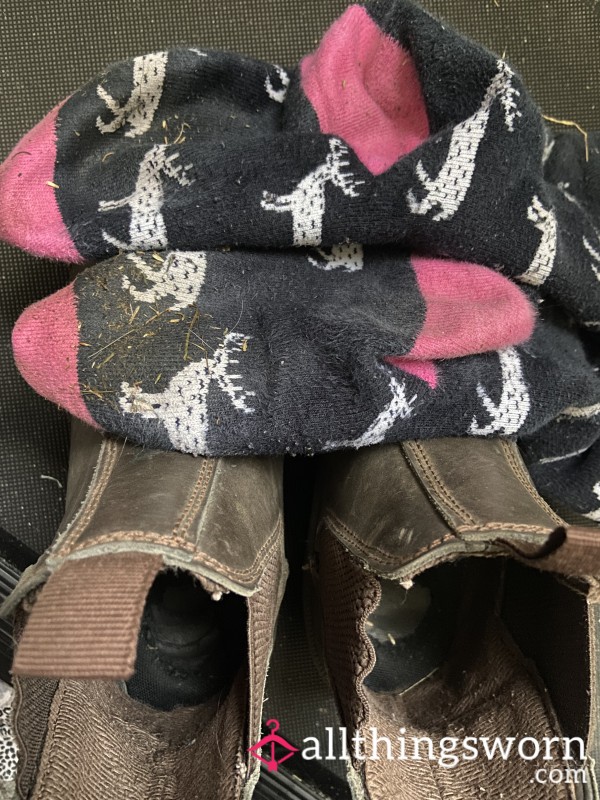 Farm Boot Work Socks Worn 2 Days