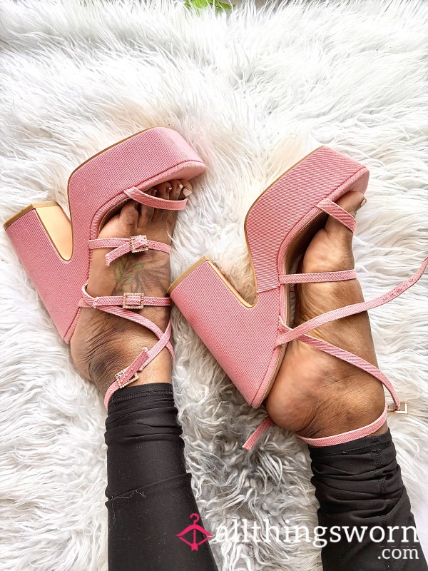 Fashion Nova Everything And More Platform Block Heels In Pink