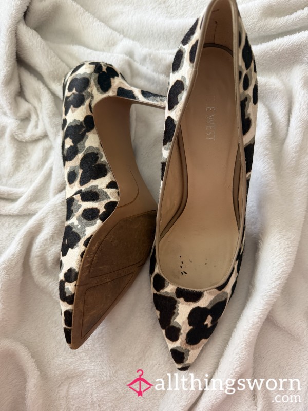Faux Fur Leopard Heels (Nine West)