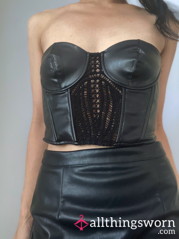 Faux Leather Corset Top 🖤