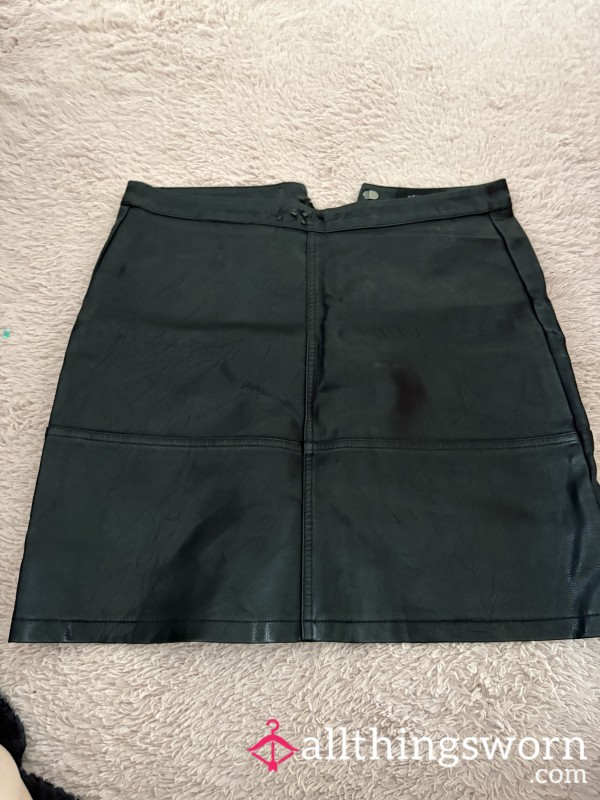 Faux Leather Skirt Well Worn And Played In Lots