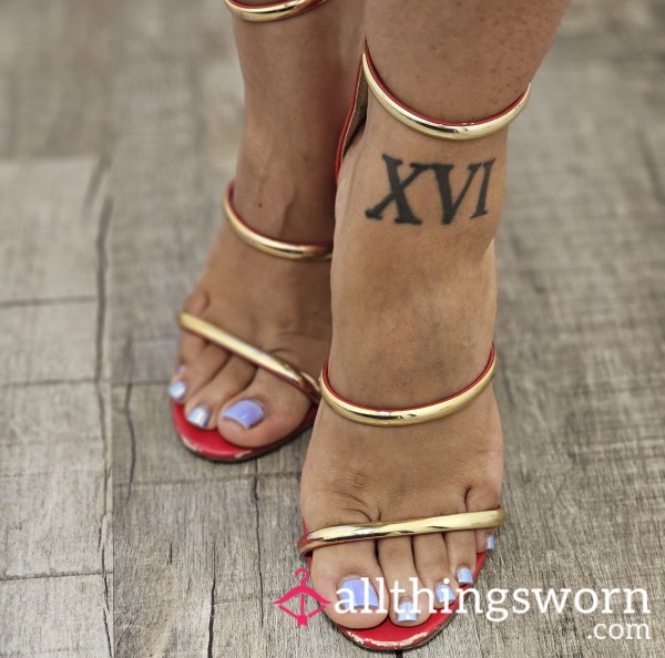 Favorite Dancing Red Heels Open Toe Pretty Feet