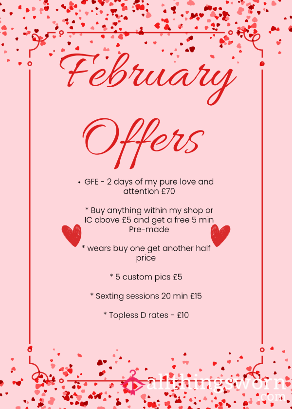 ♥️ February’s Offers ♥️