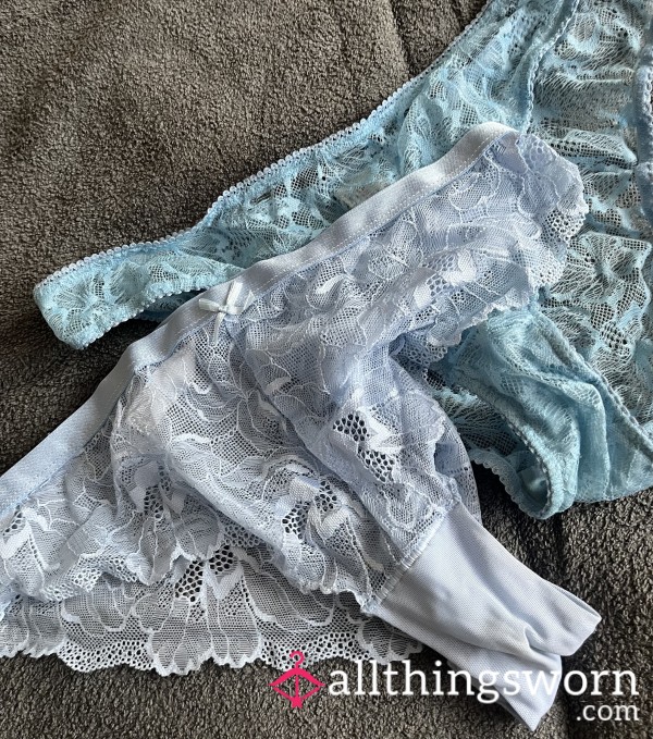 🩵💙Feeling Blue?   2 Days Of Wear Lacy Knickers 🩵💙