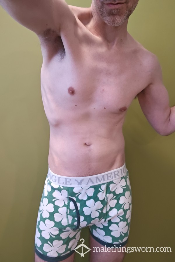 Feeling Lucky? - American Eagle AE Shamrock Cotton Boxerbriefs Size M Customizable